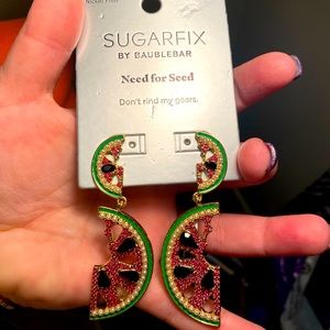 Watermelon Baublebar Gold Toned Summer earrings new! 🍉🍉✨✨